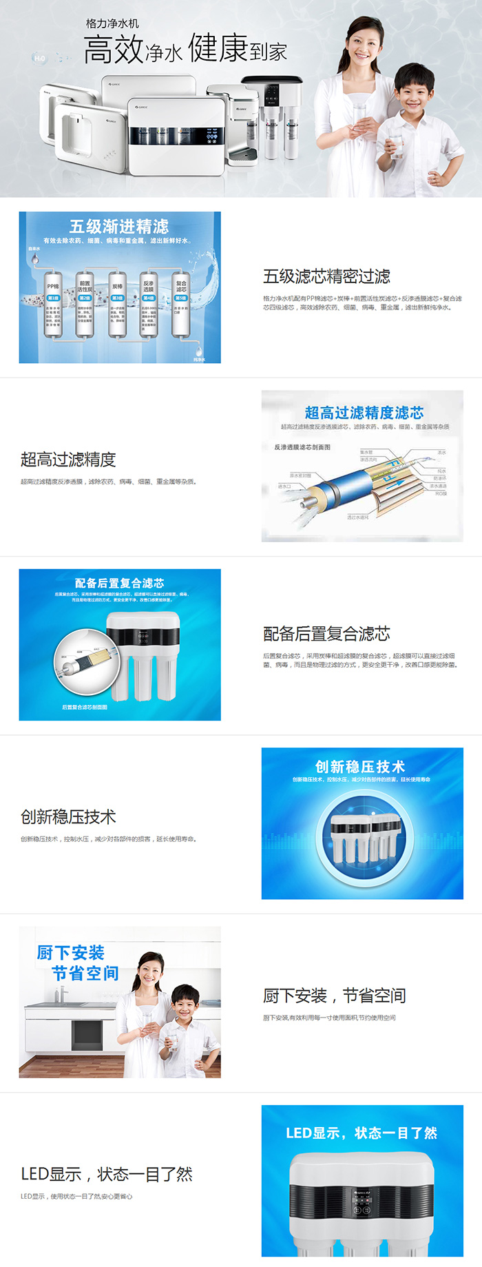 格力家用反滲透凈水機WTE-PC8-5021說明